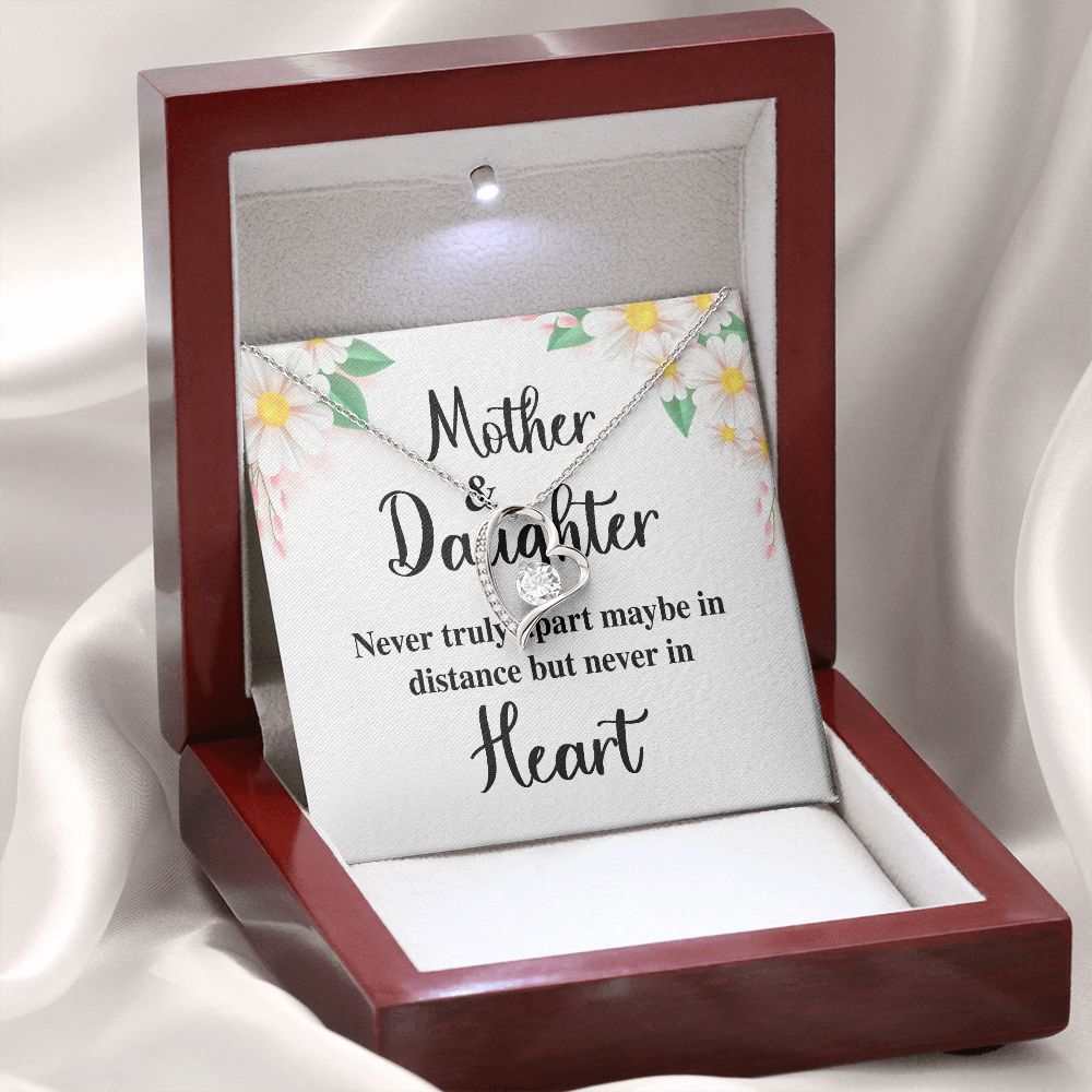 Mother and Daughter Never Truly Apart Forever Necklace w Message Card-Express Your Love Gifts