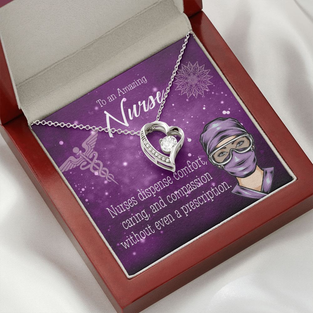Nurse RN Caduceus Forever Necklace w Message Card-Express Your Love Gifts