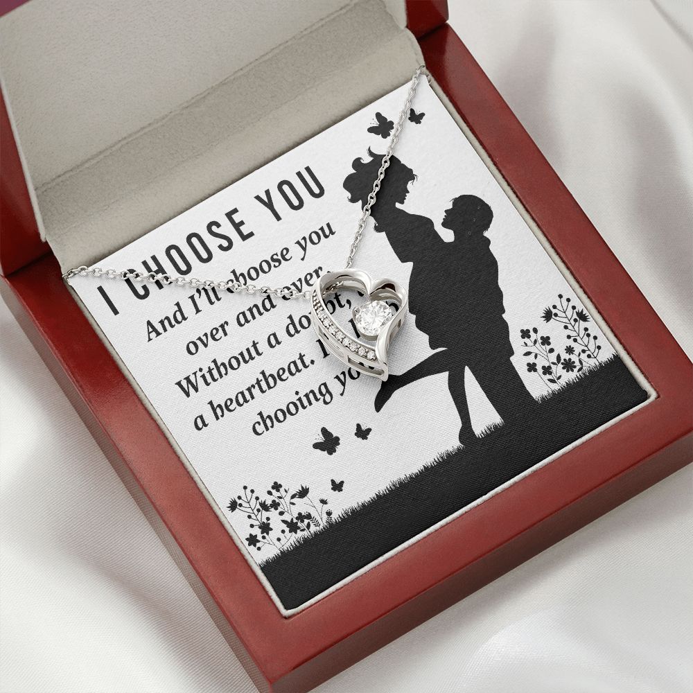 I Choose You Forever Necklace w Message Card-Express Your Love Gifts
