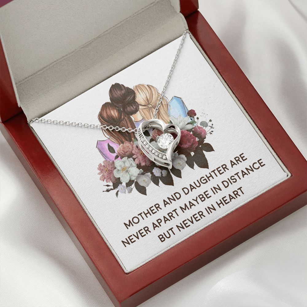 Mother and Daughter Never Apart Forever Necklace w Message Card-Express Your Love Gifts