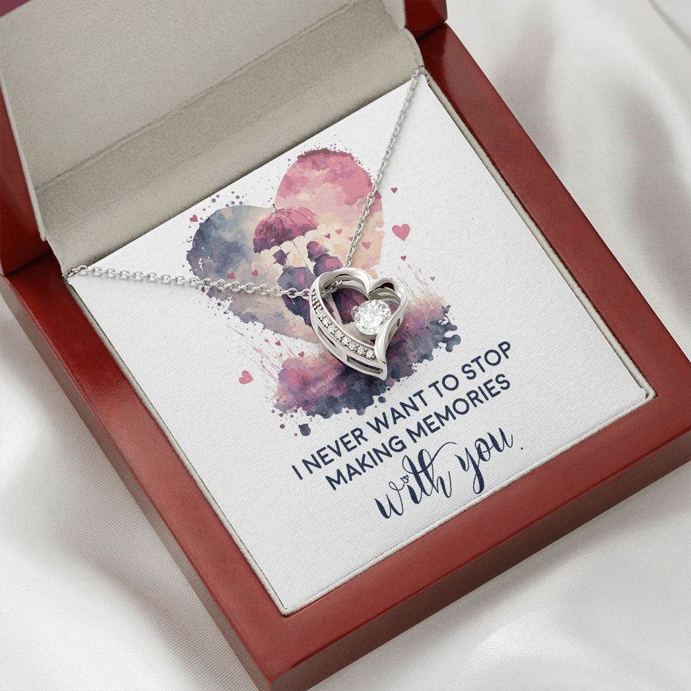 Never Stop Making Memories Forever Necklace w Message Card-Express Your Love Gifts