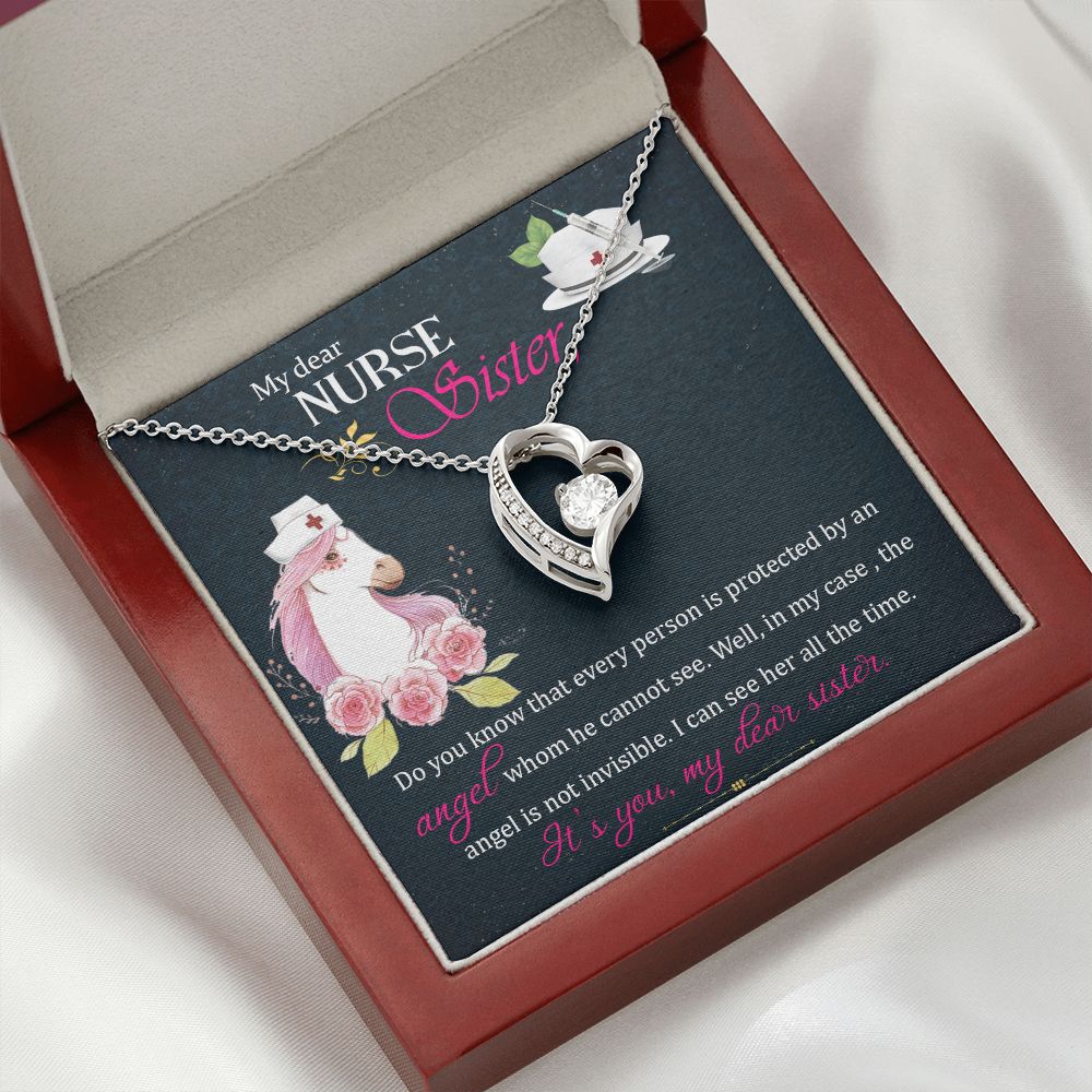 My Dear Nurse Sister Forever Necklace w Message Card-Express Your Love Gifts