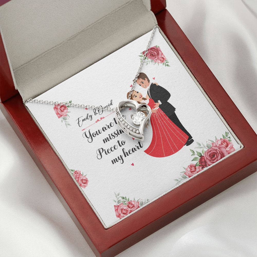 You Are The Missing Piece to My Heart Forever Necklace w Message Card-Express Your Love Gifts