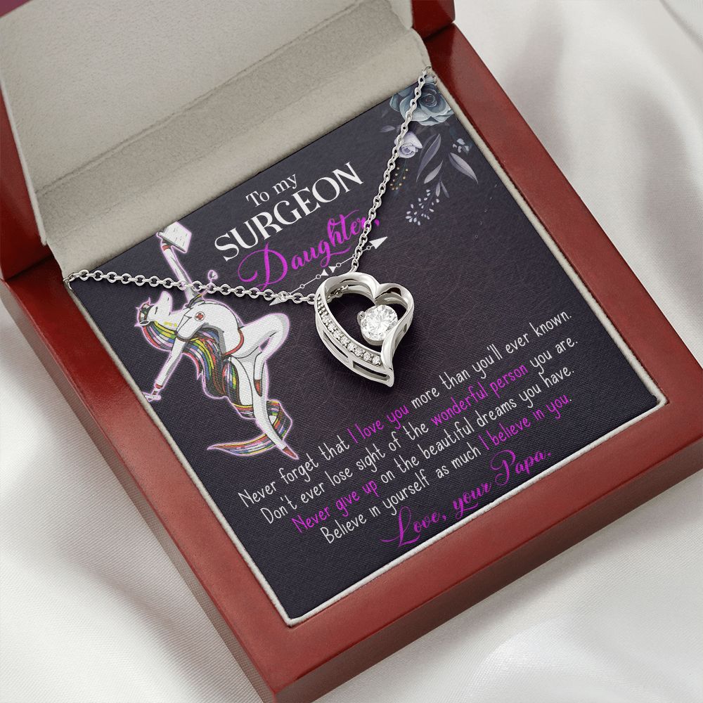 To my Surgeon Daughter Forever Necklace w Message Card-Express Your Love Gifts