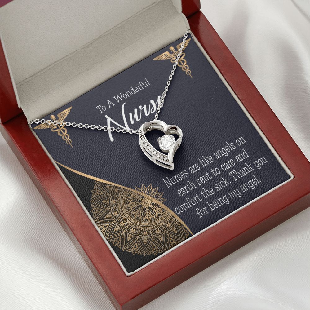 Nurses are Like Angels Forever Necklace w Message Card-Express Your Love Gifts