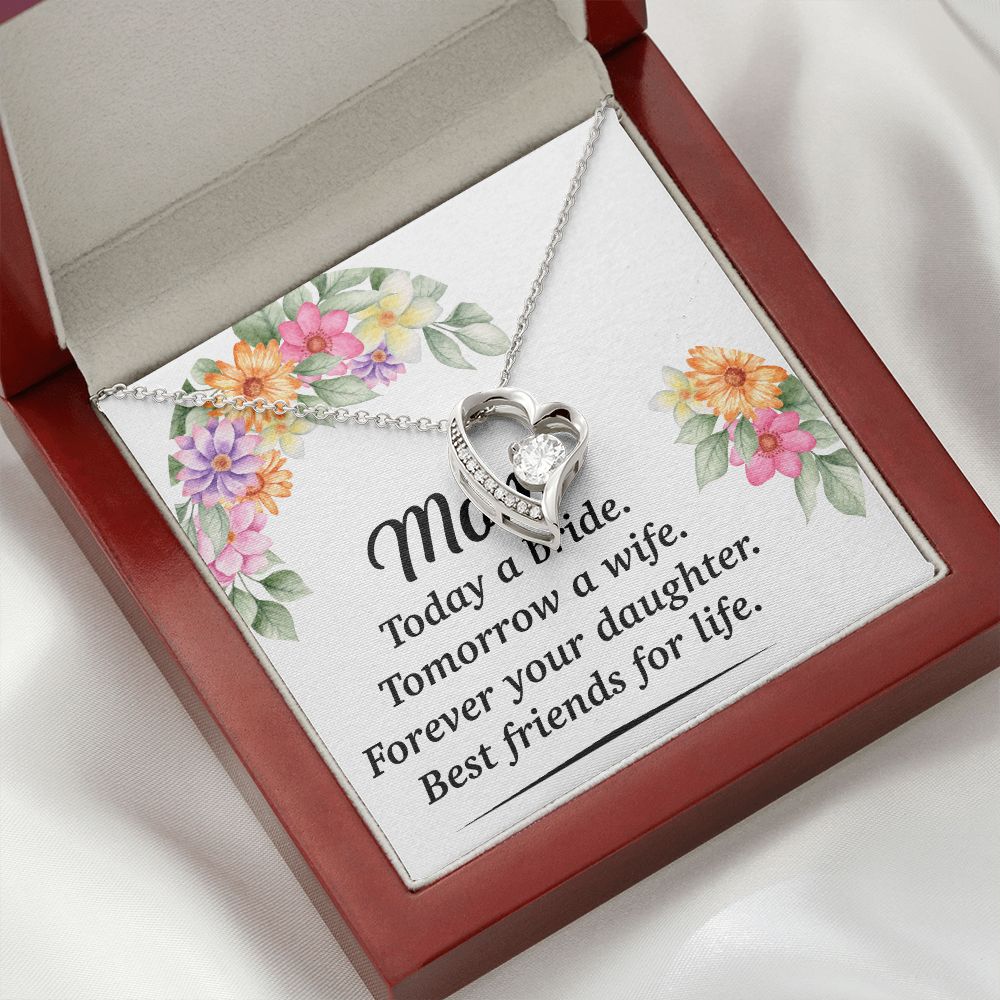 Mom Bestfriend For Life Forever Necklace w Message Card-Express Your Love Gifts