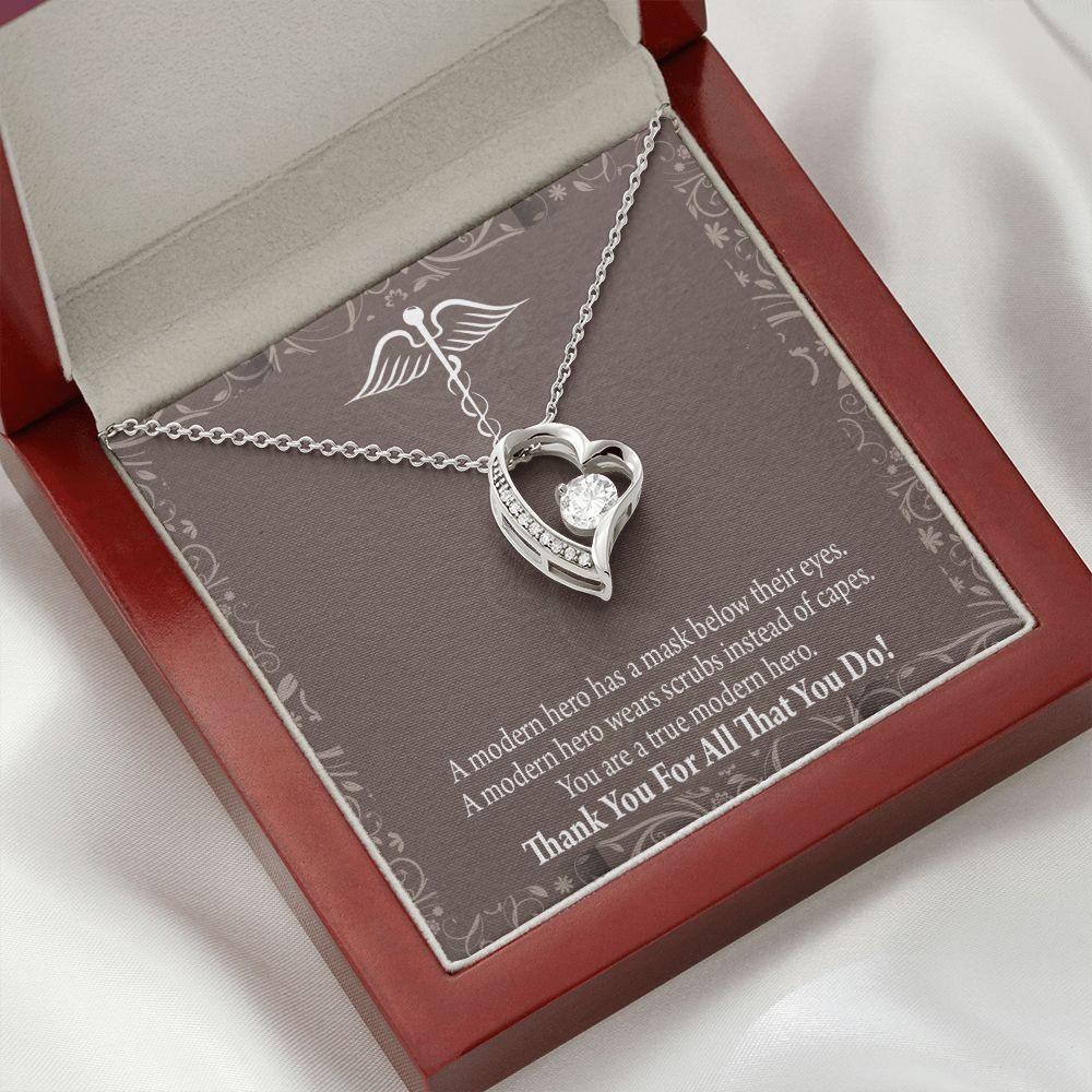 Medical Hero Appreciation Forever Necklace w Message Card-Express Your Love Gifts