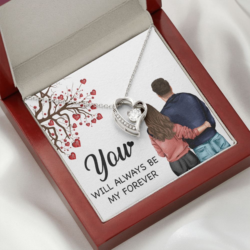You WIll Always Be My Forever Forever Necklace w Message Card-Express Your Love Gifts