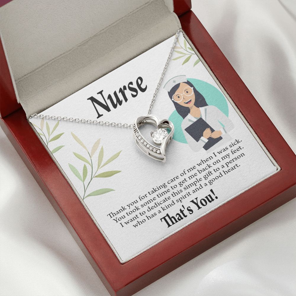 Simple Thank You Nurse Forever Necklace w Message Card-Express Your Love Gifts