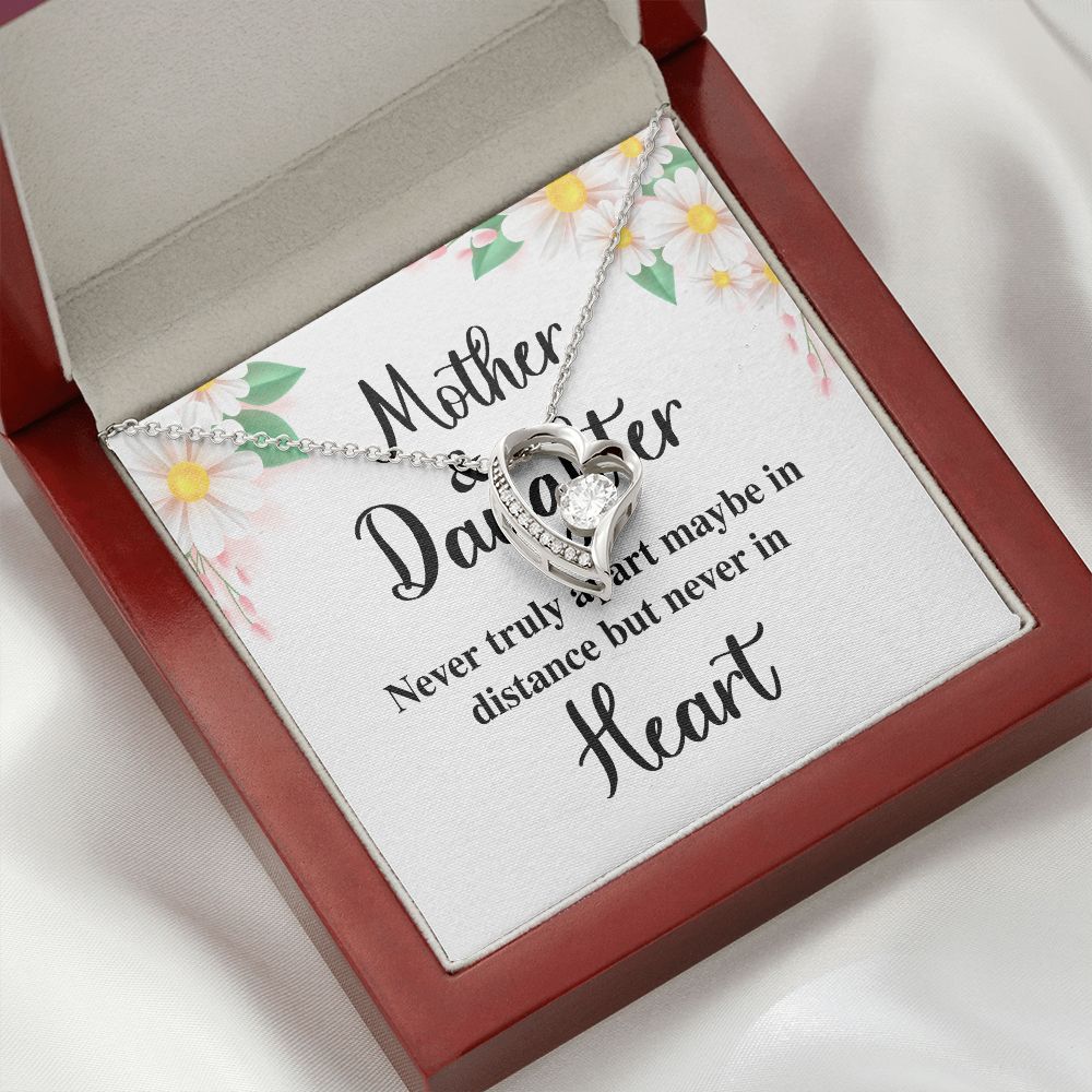 Mother and Daughter Never Truly Apart Forever Necklace w Message Card-Express Your Love Gifts