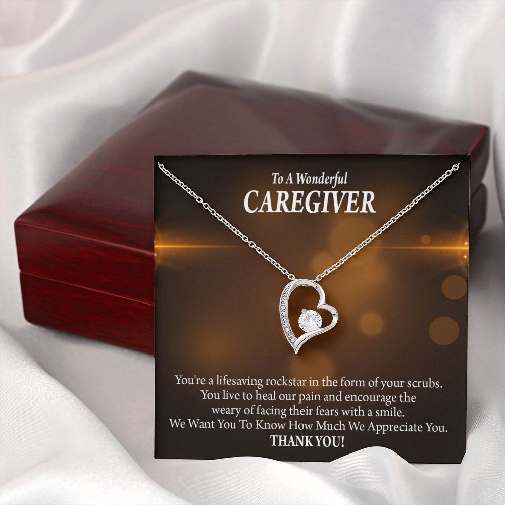 Rockstar Caregiver Forever Necklace w Message Card-Express Your Love Gifts