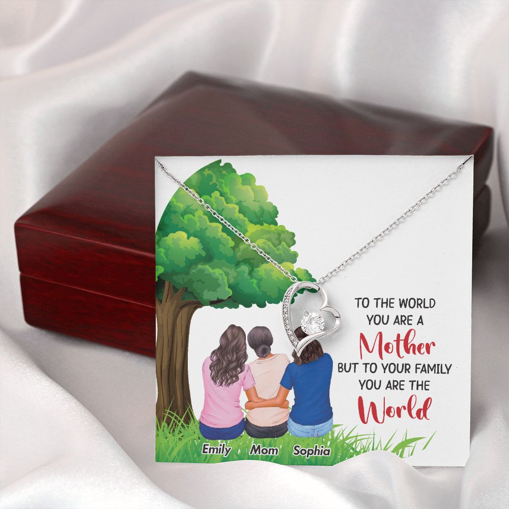 To The World You Are a Mother Forever Necklace w Message Card-Express Your Love Gifts