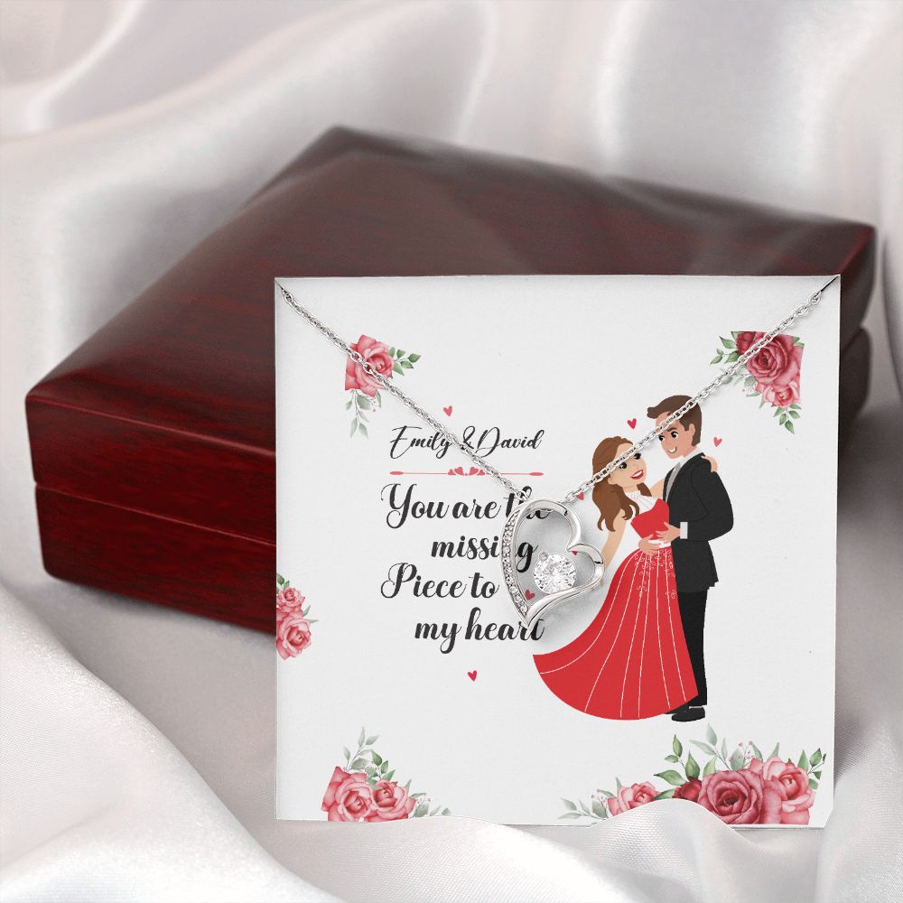 You Are The Missing Piece to My Heart Forever Necklace w Message Card-Express Your Love Gifts