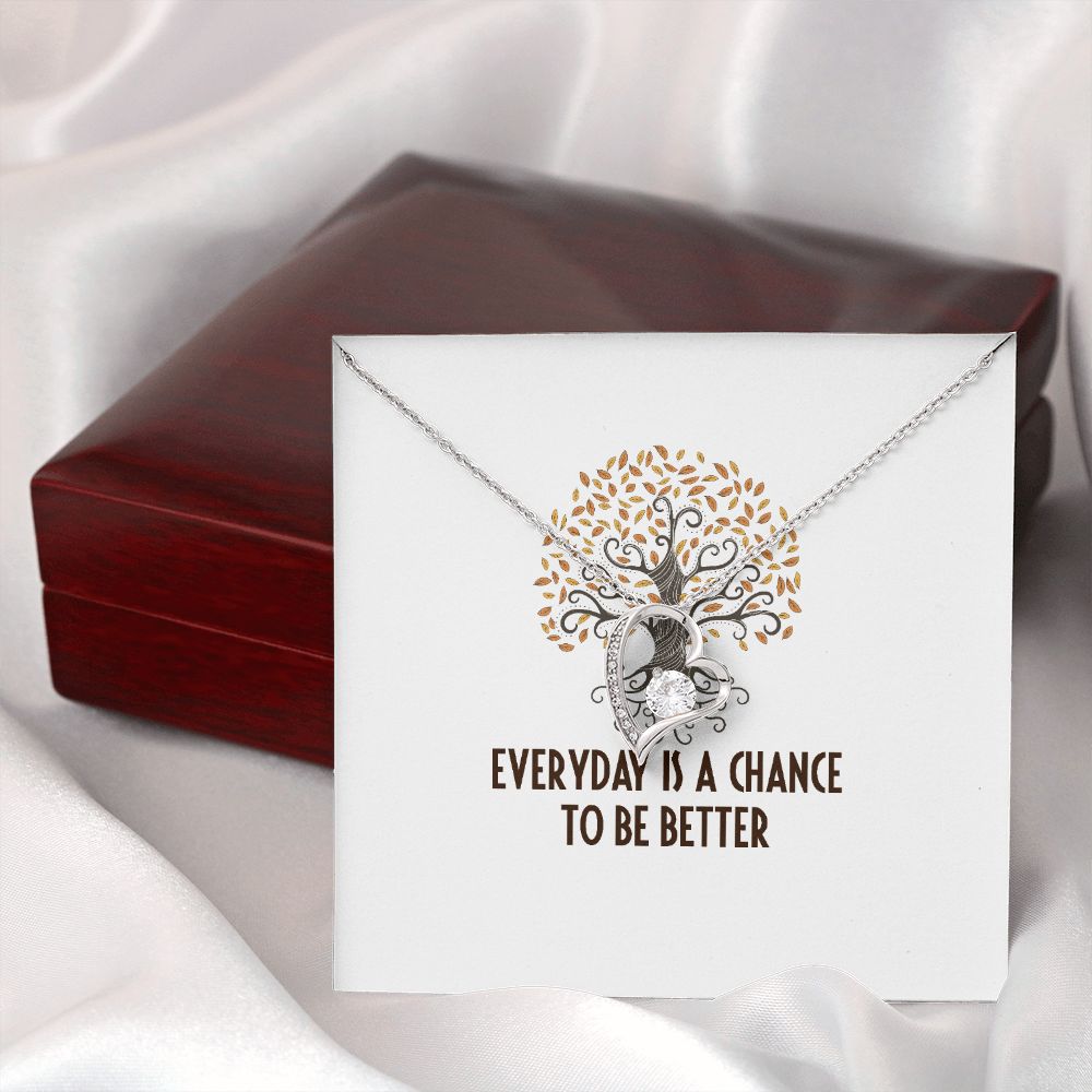 Everyday is a Chance Forever Necklace w Message Card-Express Your Love Gifts