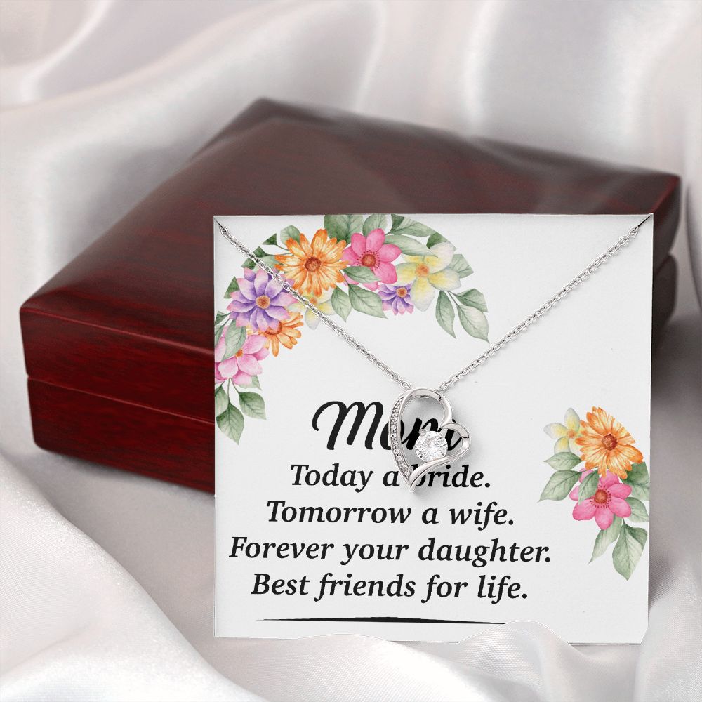 Mom Bestfriend For Life Forever Necklace w Message Card-Express Your Love Gifts