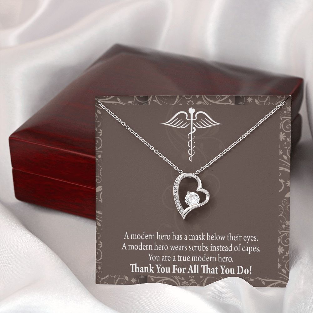 Medical Hero Appreciation Forever Necklace w Message Card-Express Your Love Gifts