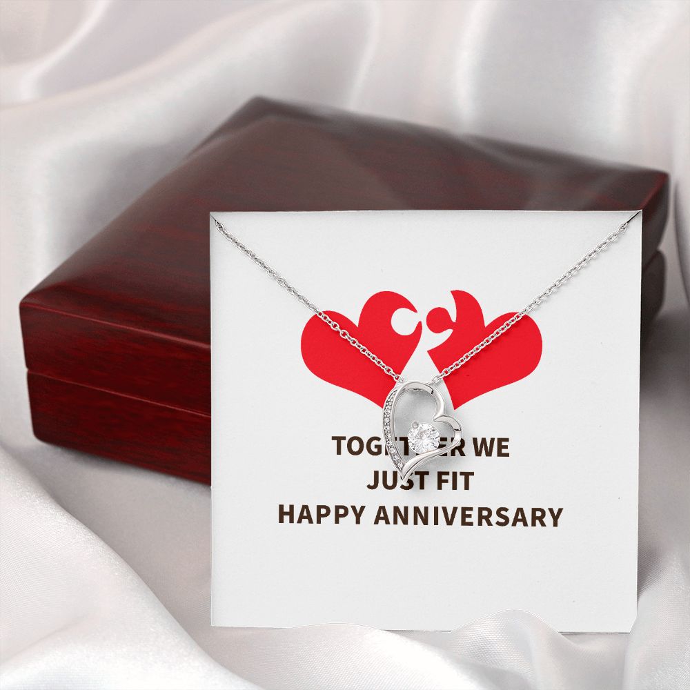 Together We Just Fit Forever Necklace w Message Card-Express Your Love Gifts