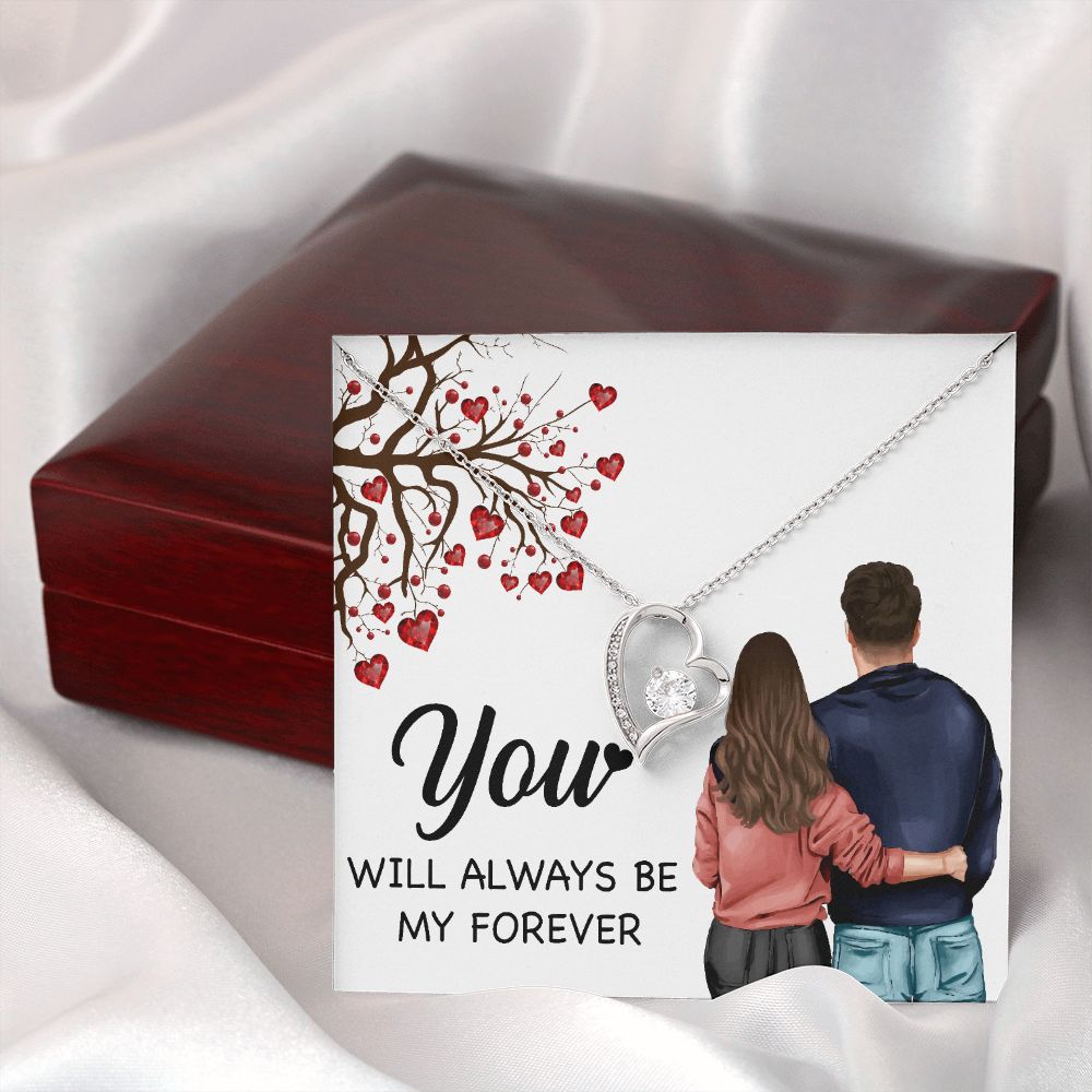 You WIll Always Be My Forever Forever Necklace w Message Card-Express Your Love Gifts