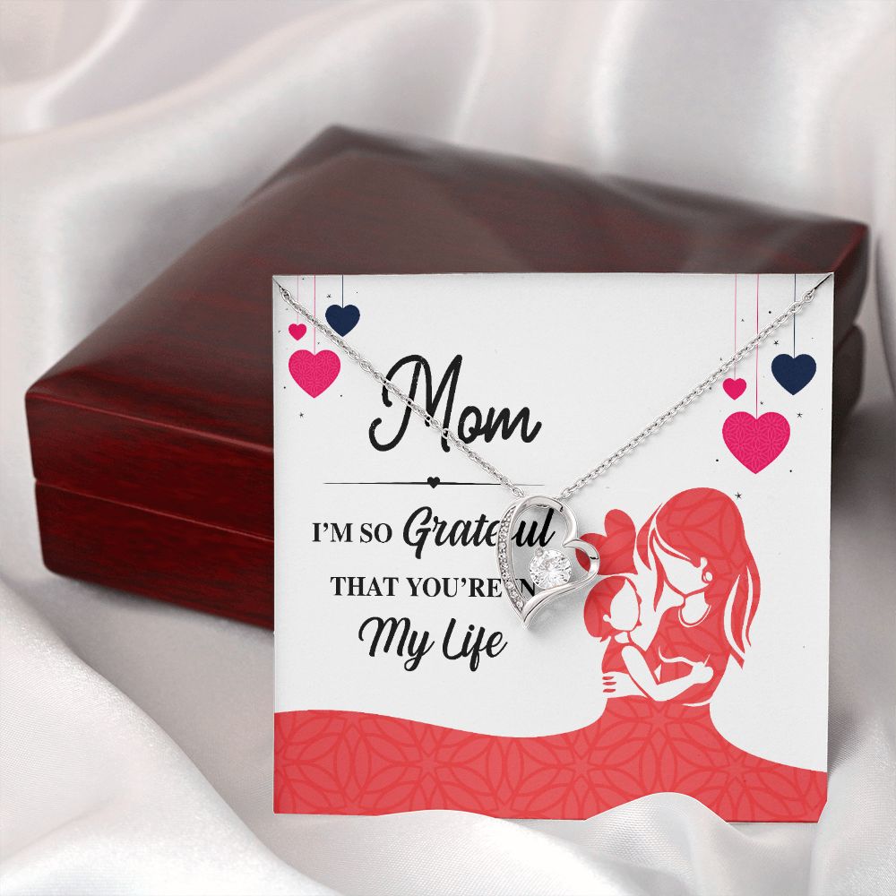 Mom I'm So Grateful Forever Necklace w Message Card-Express Your Love Gifts