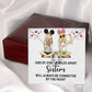 Sisters Connected by The Heart Forever Necklace w Message Card-Express Your Love Gifts