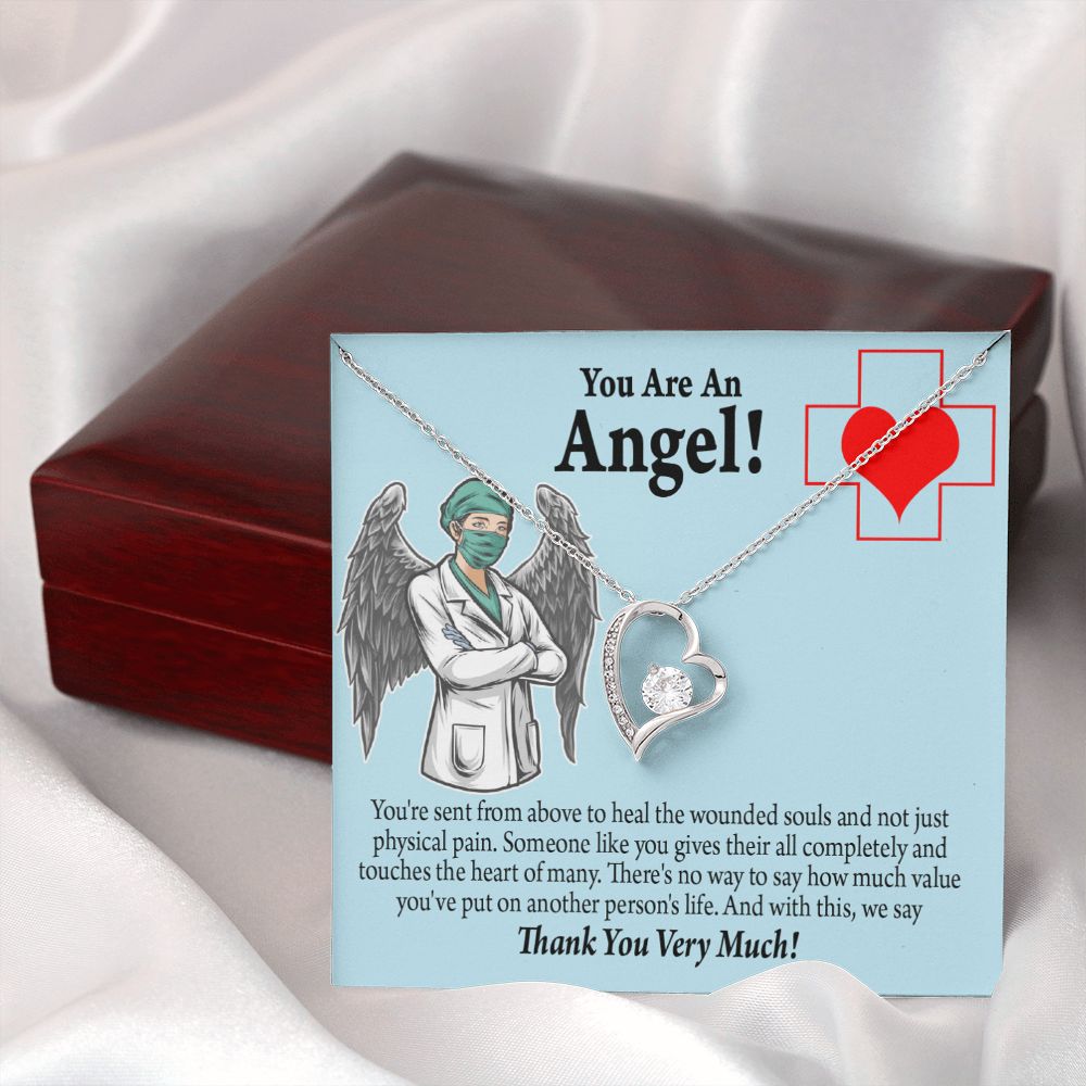 You Are an Angel Nurse Forever Necklace w Message Card-Express Your Love Gifts