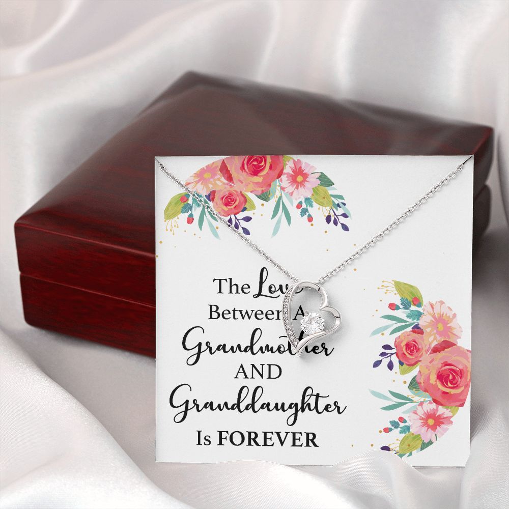 The Love Between a Grandmother and Granddaughter Forever Necklace w Message Card-Express Your Love Gifts
