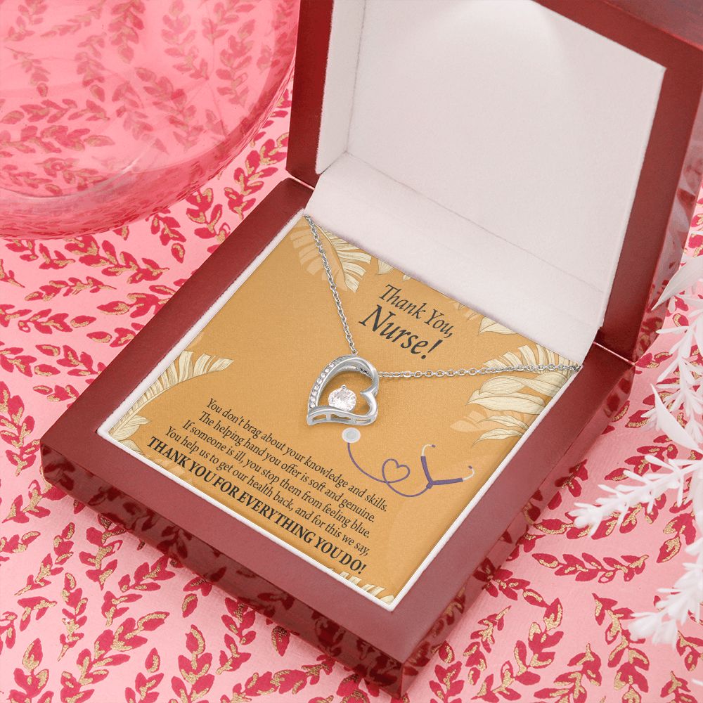 Thank You Nurse Gift Forever Necklace w Message Card-Express Your Love Gifts