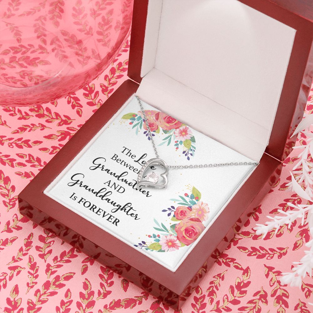 The Love Between a Grandmother and Granddaughter Forever Necklace w Message Card-Express Your Love Gifts