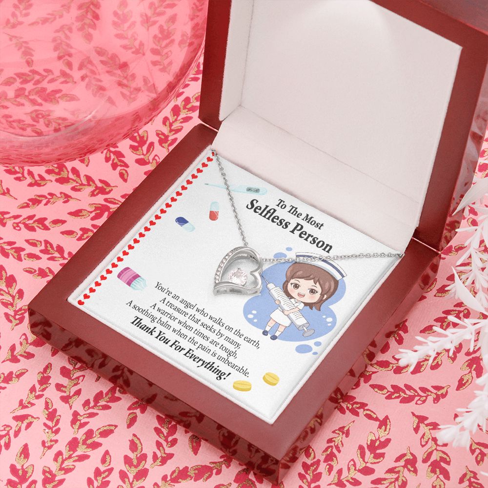 Thanks to Nurse Caregivers Forever Necklace w Message Card-Express Your Love Gifts