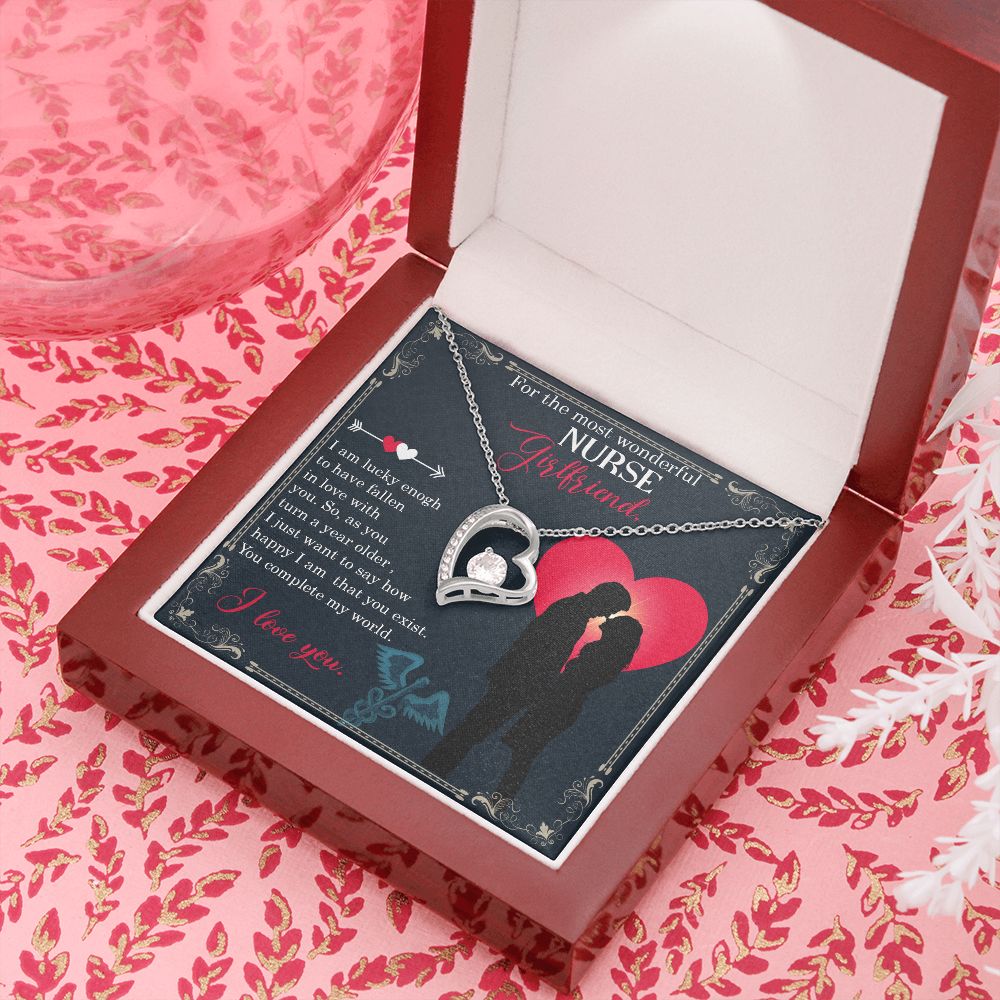 For the most wonderful nurse girlfriend Forever Necklace w Message Card-Express Your Love Gifts