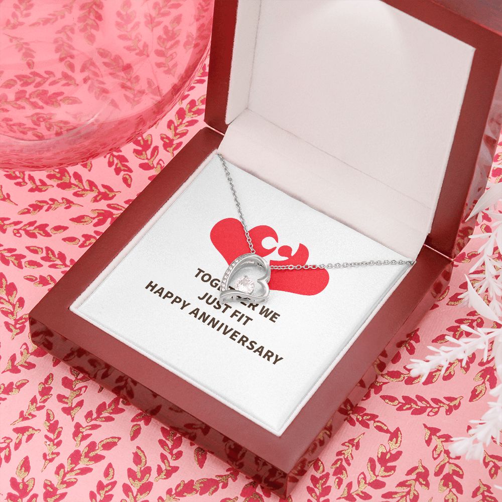 Together We Just Fit Forever Necklace w Message Card-Express Your Love Gifts
