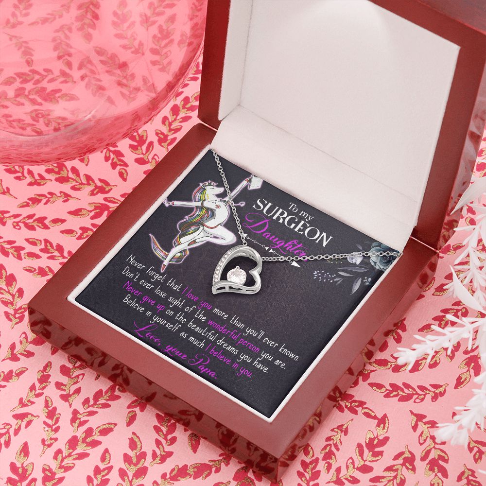 To my Surgeon Daughter Forever Necklace w Message Card-Express Your Love Gifts