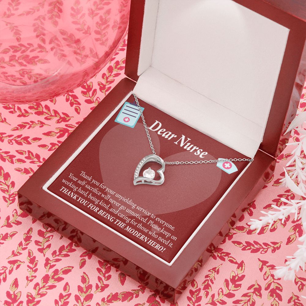 Thank You Ideas Nurses and Caregivers Forever Necklace w Message Card-Express Your Love Gifts