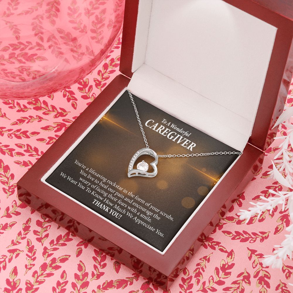 Rockstar Caregiver Forever Necklace w Message Card-Express Your Love Gifts