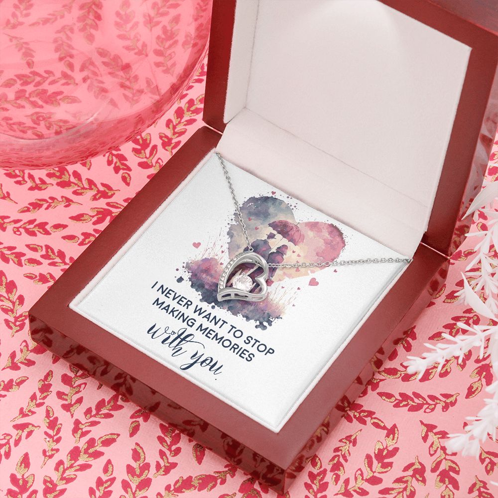 Never Stop Making Memories Forever Necklace w Message Card-Express Your Love Gifts
