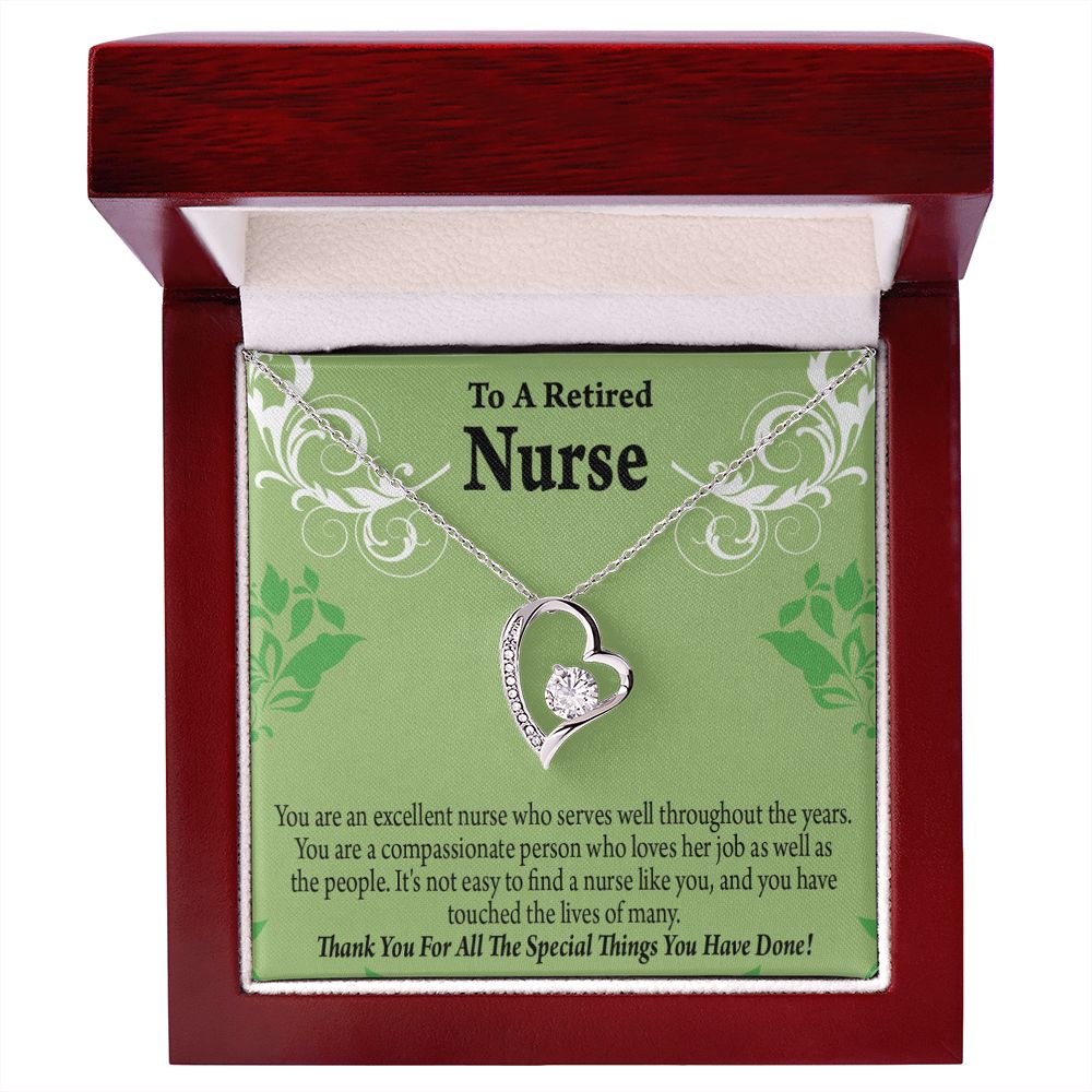 Retired Nurse Thank You Forever Necklace w Message Card-Express Your Love Gifts