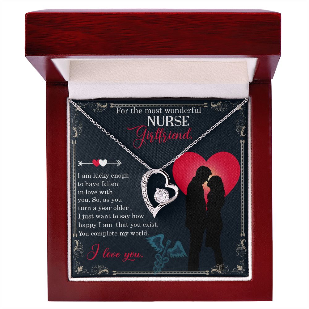 For the most wonderful nurse girlfriend Forever Necklace w Message Card-Express Your Love Gifts
