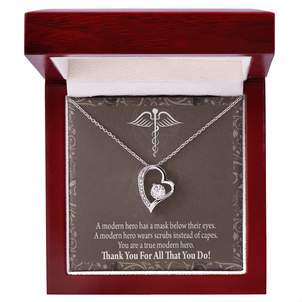 Medical Hero Appreciation Forever Necklace w Message Card-Express Your Love Gifts
