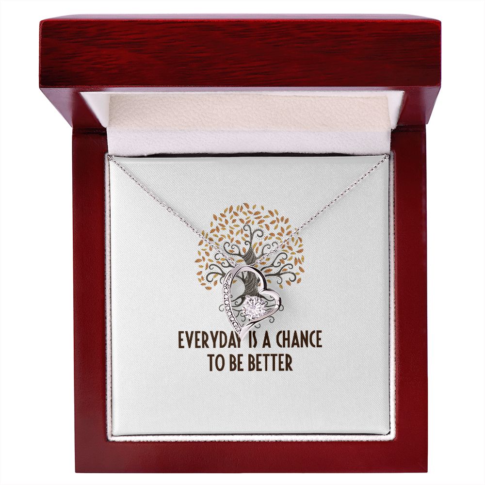 Everyday is a Chance Forever Necklace w Message Card-Express Your Love Gifts