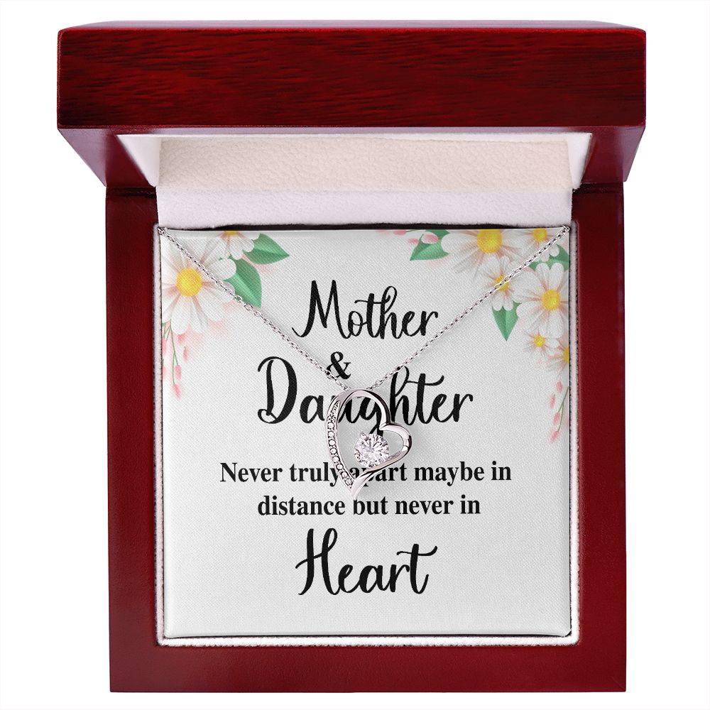 Mother and Daughter Never Truly Apart Forever Necklace w Message Card-Express Your Love Gifts