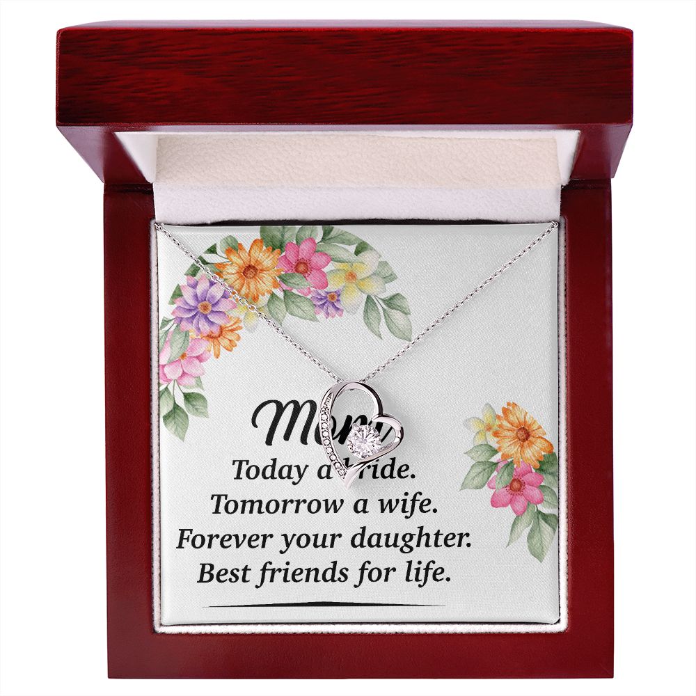 Mom Bestfriend For Life Forever Necklace w Message Card-Express Your Love Gifts
