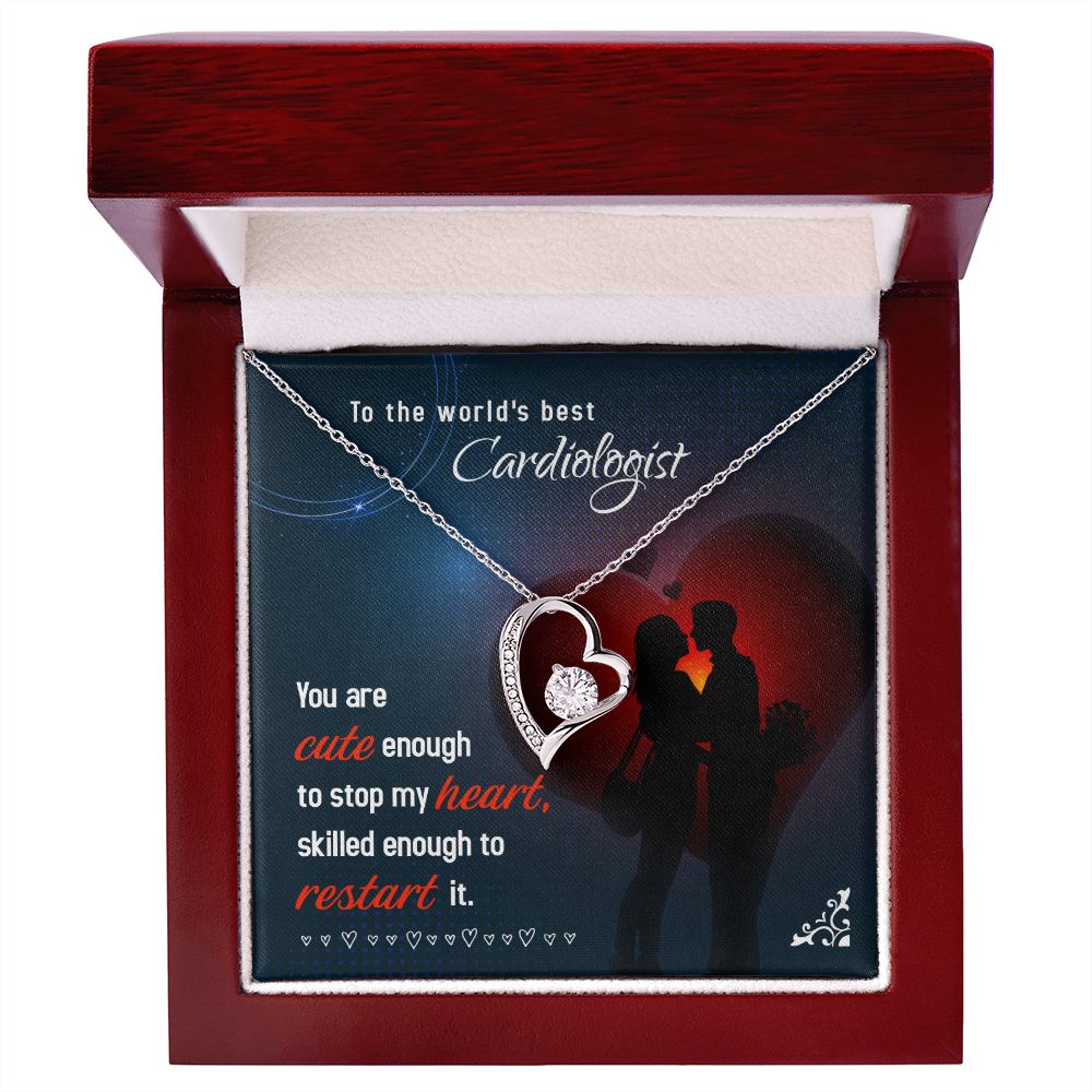 Cute Enough to Stop Forever Necklace w Message Card-Express Your Love Gifts