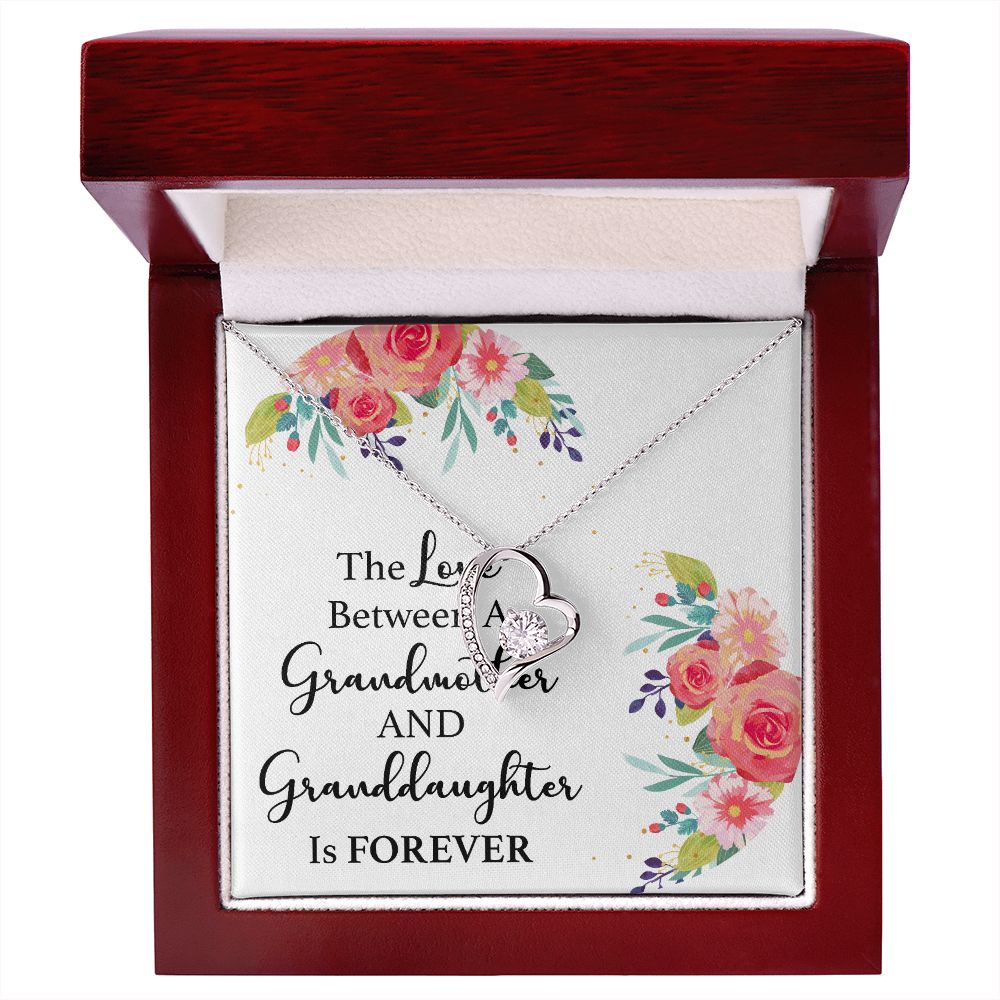 The Love Between a Grandmother and Granddaughter Forever Necklace w Message Card-Express Your Love Gifts