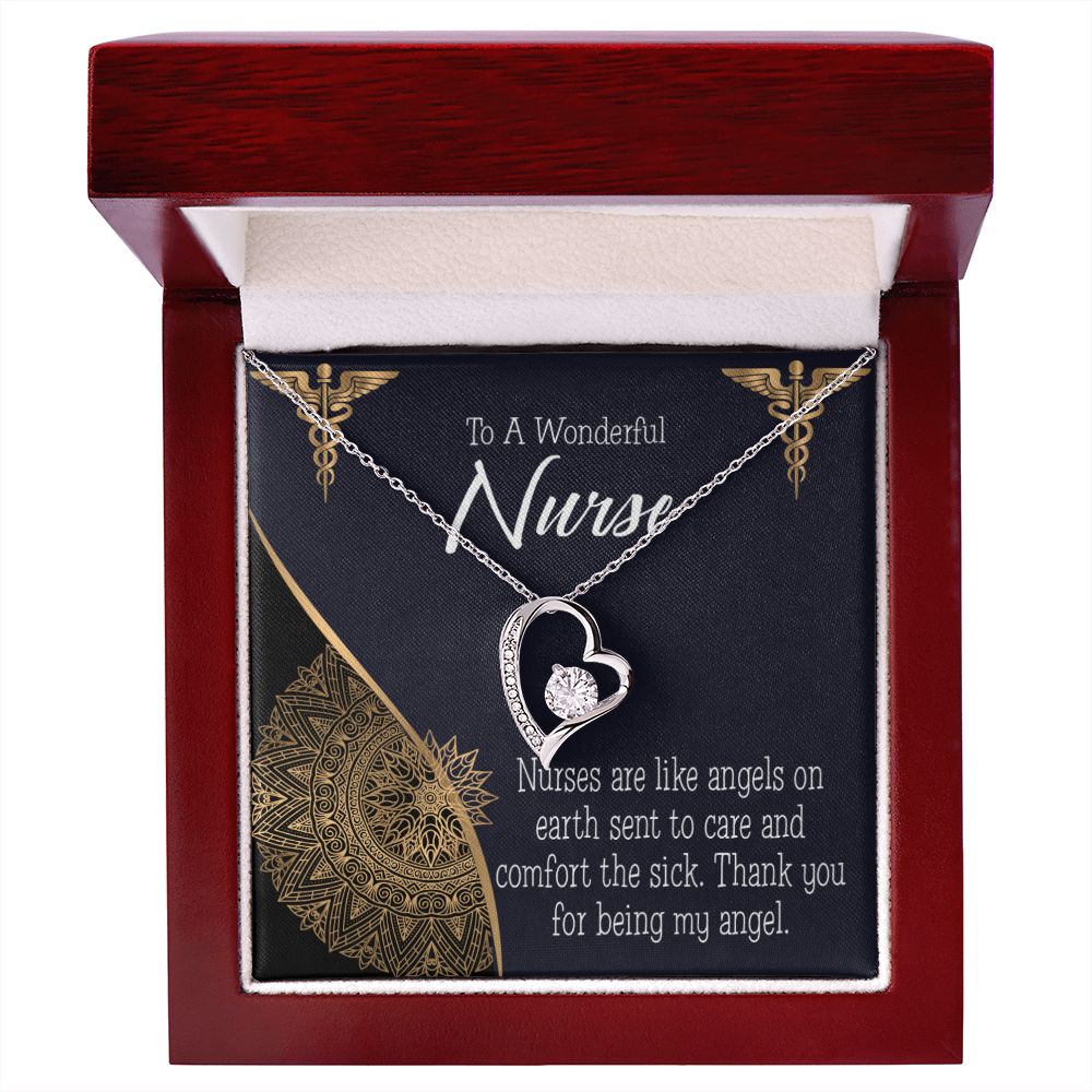 Nurses are Like Angels Forever Necklace w Message Card-Express Your Love Gifts