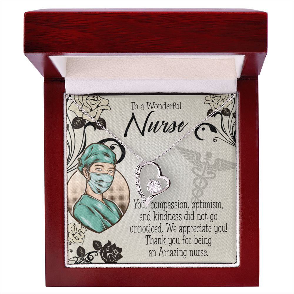 Thank Your Nurse Gift Forever Necklace w Message Card-Express Your Love Gifts