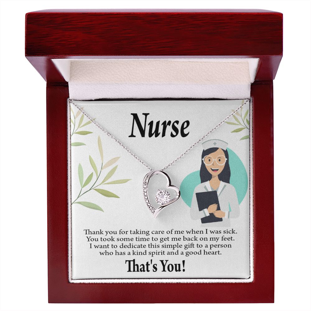 Simple Thank You Nurse Forever Necklace w Message Card-Express Your Love Gifts