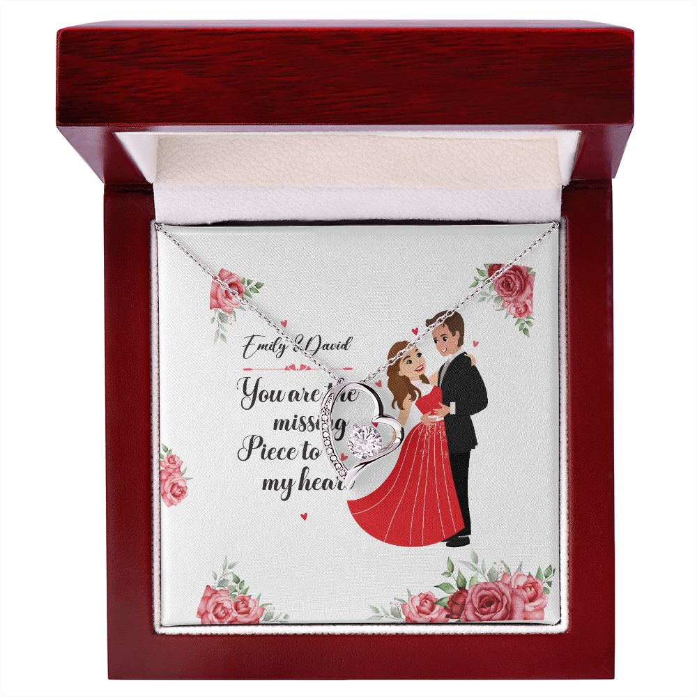 You Are The Missing Piece to My Heart Forever Necklace w Message Card-Express Your Love Gifts
