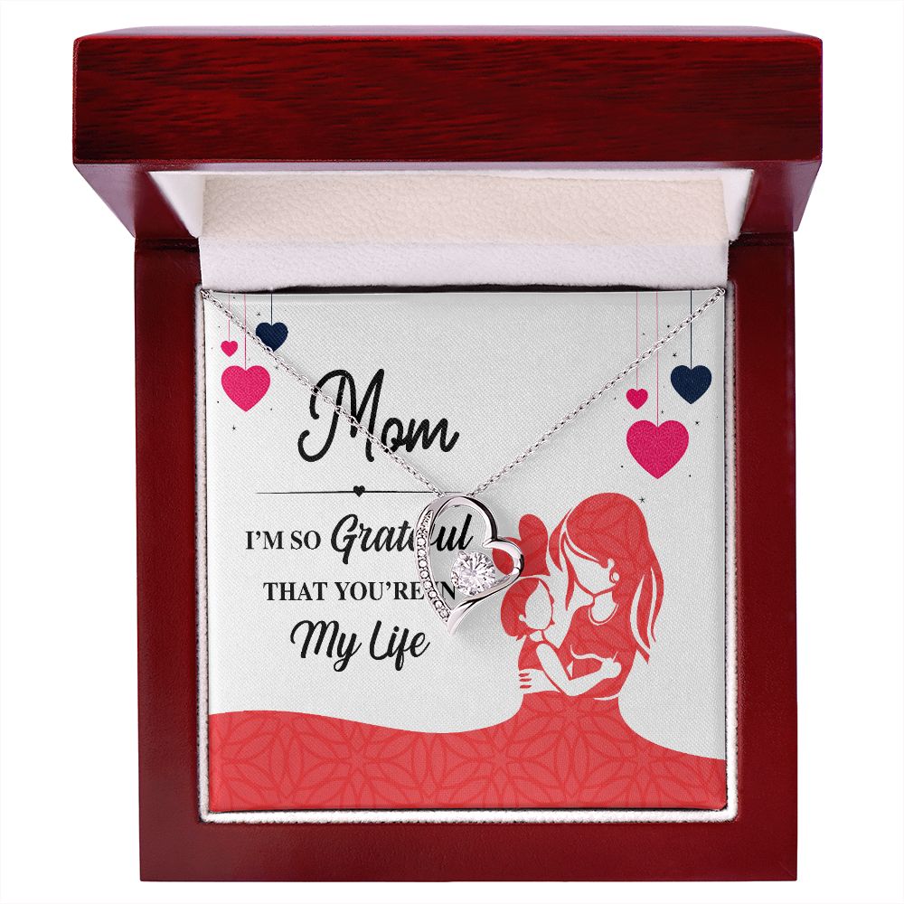 Mom I'm So Grateful Forever Necklace w Message Card-Express Your Love Gifts
