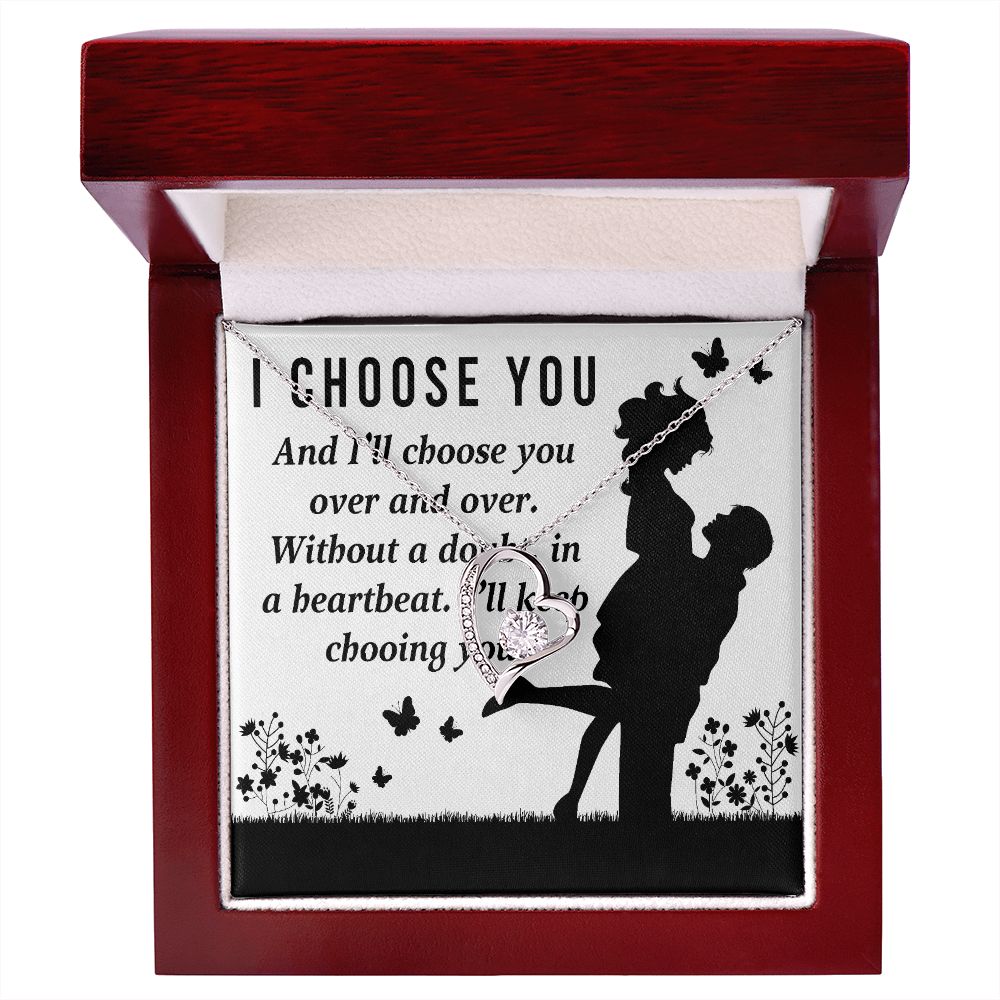 I Choose You Forever Necklace w Message Card-Express Your Love Gifts
