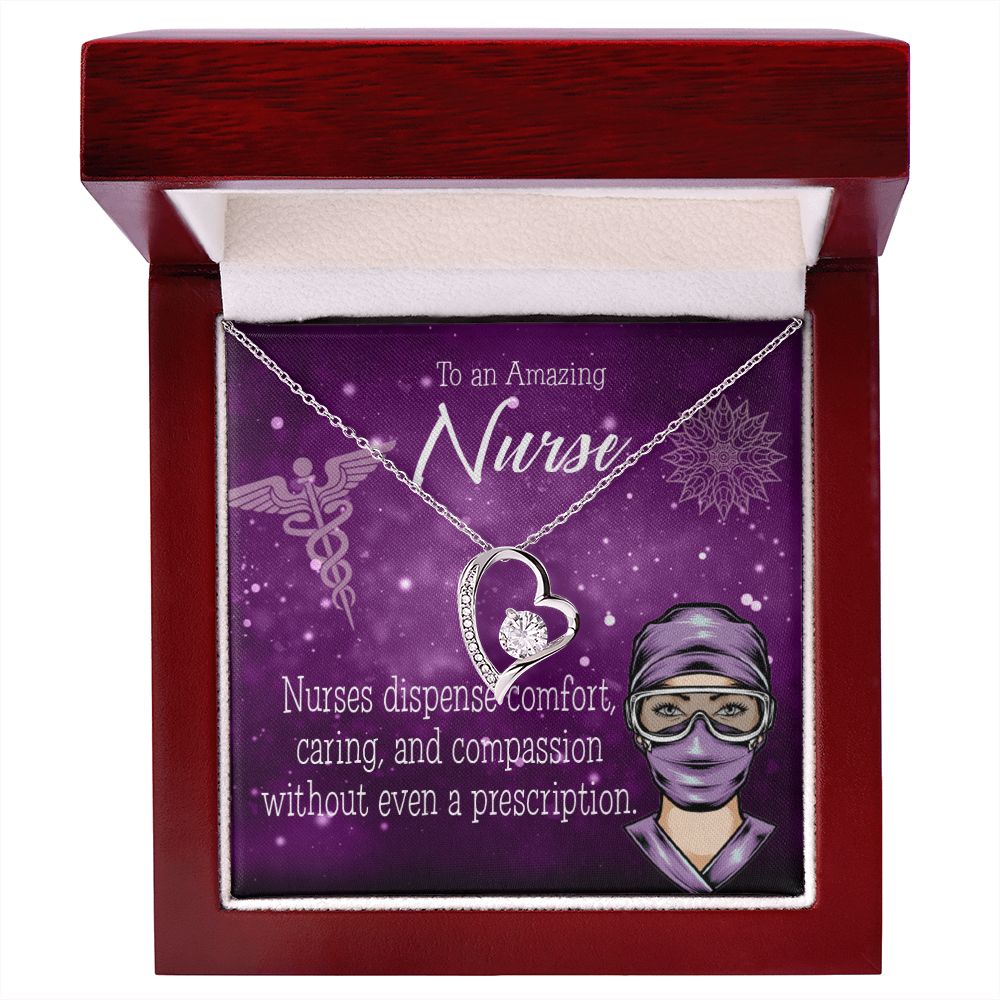 Nurse RN Caduceus Forever Necklace w Message Card-Express Your Love Gifts